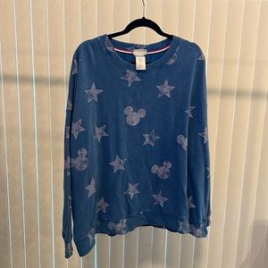 Disney Parks Mickey and Stars Blue Sweatshirt 2X NWOT